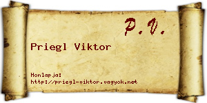 Priegl Viktor névjegykártya